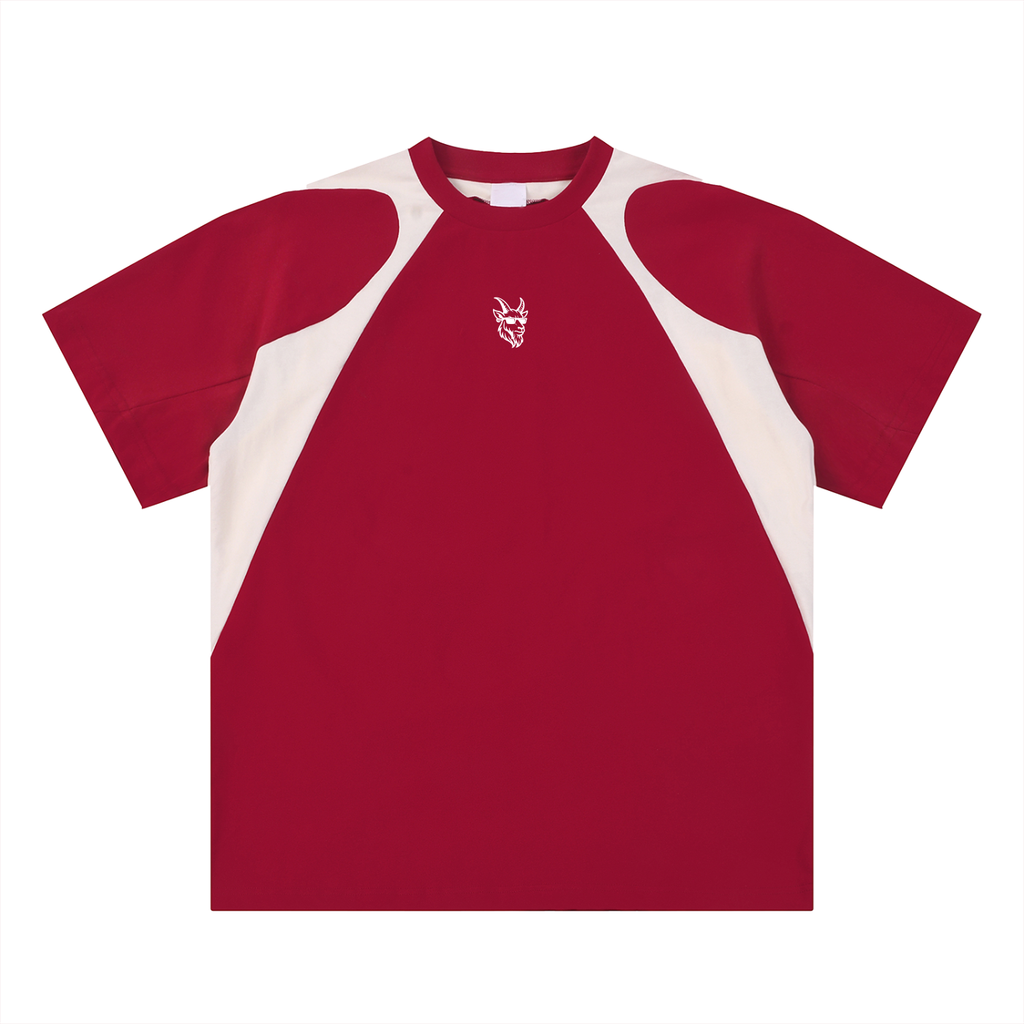 Contrast Panel Cotton T-Shirt