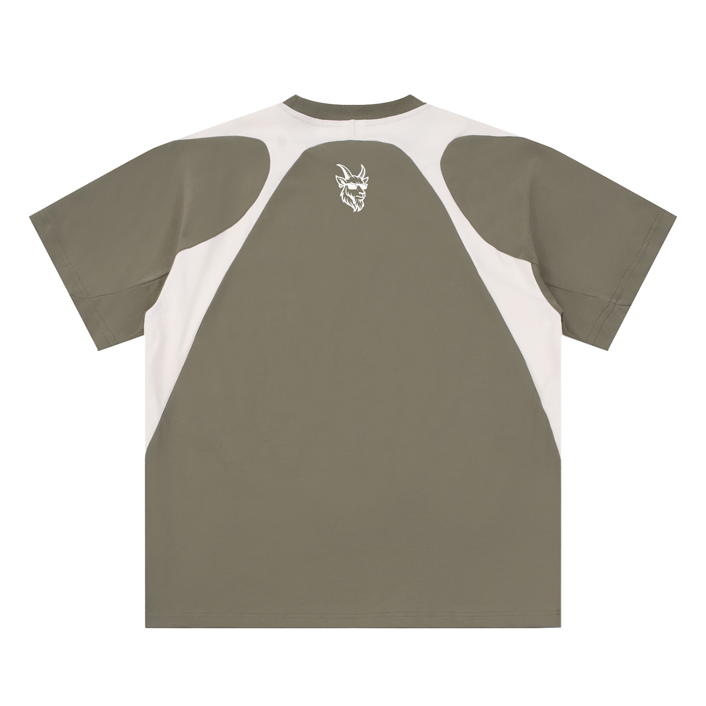 Contrast Panel Cotton T-Shirt